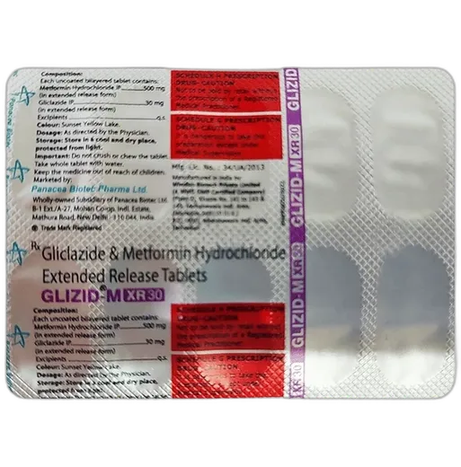 glizid m xr 30mg tablet 10's